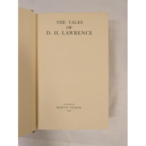 117 - LAWRENCE D. H.  The Woman Who Rode Away and The Tales. Two 1st eds. in orig. brown cloth. ... 