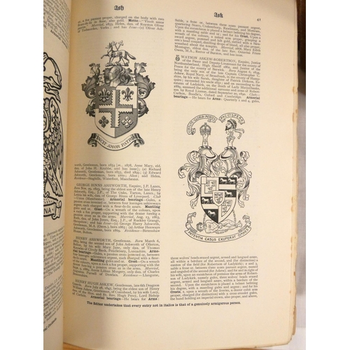 119 - FOX-DAVIES A. C.  Armorial Families. Many illus. Thick quarto, poor bdgs. 1902; also 2 quarto vols.,... 