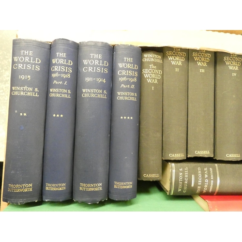 122 - CHURCHILL W. S.  The World Crisis. 4 vols. 1st eds. in orig. blue cloth. 1923-1927; also C... 