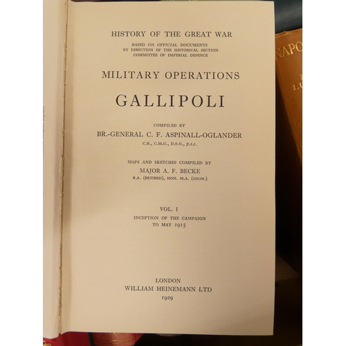 123 - ASPINALL-OGLANDER C. F.  History of the Great War, Military Operations, Gallipoli. 2 vols.... 