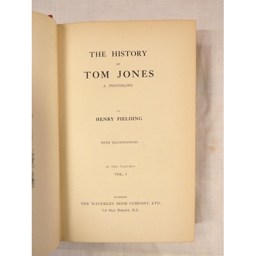 126 - FIELDING HENRY.  The Works. 5 vols. Illus. Orig. red cloth, gilt backs. Waverley Book Co.,... 