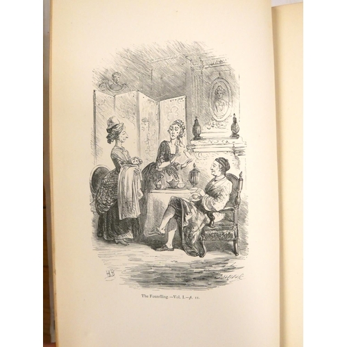 126 - FIELDING HENRY.  The Works. 5 vols. Illus. Orig. red cloth, gilt backs. Waverley Book Co.,... 