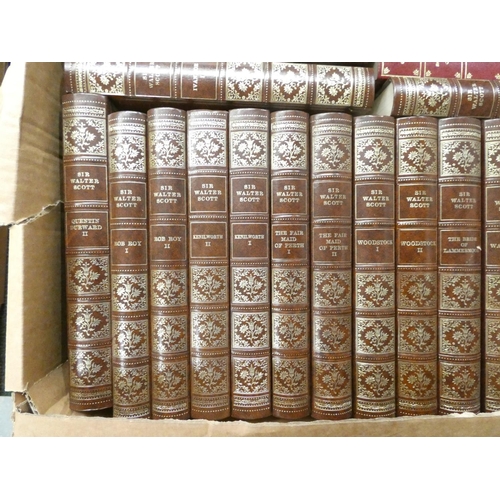 131 - HERON BOOKS.  Novels of Sir Walter Scott. 24 vols. in gilt bdgs.; also Complete Works of Shakespeare... 