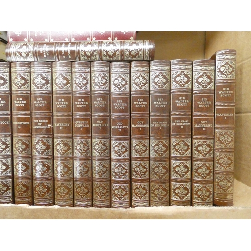 131 - HERON BOOKS.  Novels of Sir Walter Scott. 24 vols. in gilt bdgs.; also Complete Works of Shakespeare... 