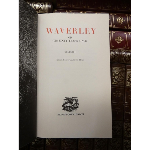 131 - HERON BOOKS.  Novels of Sir Walter Scott. 24 vols. in gilt bdgs.; also Complete Works of Shakespeare... 