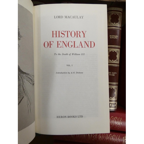 136 - HERON BOOKS.  Works of Rudyard Kipling. 11 vols. Dec. bdgs.; also Macaulay, 4 vols., Oscar... 