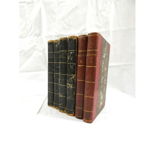 147 - (BURNEY FRANCES).  Evelina. 2 vols. Half red morocco. New Edition, 1829; also Frances Burney, Cecili... 