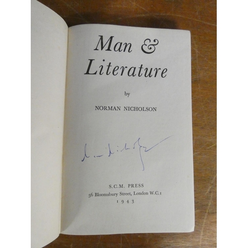 152 - NICHOLSON NORMAN (Ed).  Man & Literature. Signed by Nicholson (twice). Orig. dark cloth in d.w. ... 