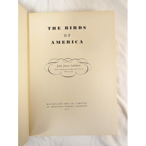 204 - AUDUBON J. J.  The Birds of America. Many col. plates. Folio. Orig. green cloth gilt. Macmillan &... 