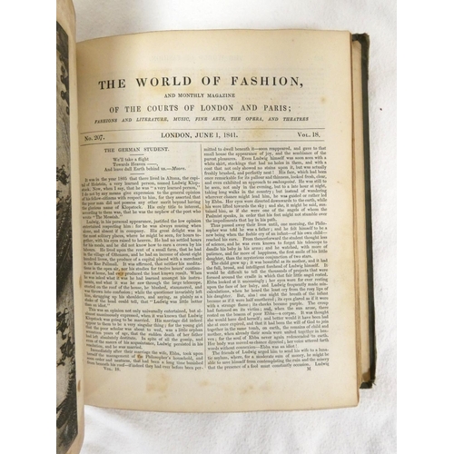 205 - BELL MR. (Pubs).  The World of Fashion & Continental Feuilletons. Bound vol. 18. Poor bdgs. &... 