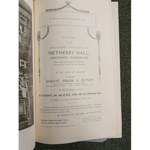 21 - Netherby Hall, Longtown.  A Catalogue of the Remaining Contents (includes the books). Frontis. Orig.... 