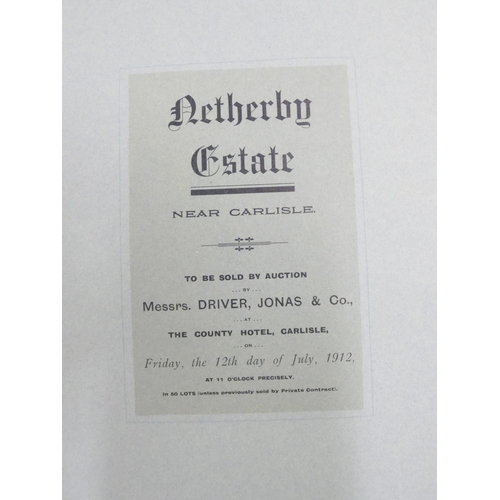 22 - <strong>Netherby Estate, Near Carlisle.  </strong>Fine sale particulars incl. 45 Capital Dairy &...