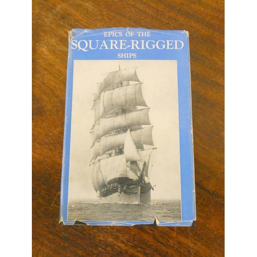 34 - DOMVILLE-FIFE C. W.  Epics of the Square-Rigged Ships. Illus. Orig. dark blue cloth in chipped ... 