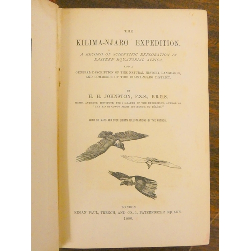 38 - <strong>JOHNSTON H. H.  </strong>The Kilima-njaro Expedition. Port. frontis, 2 fldg. maps,...