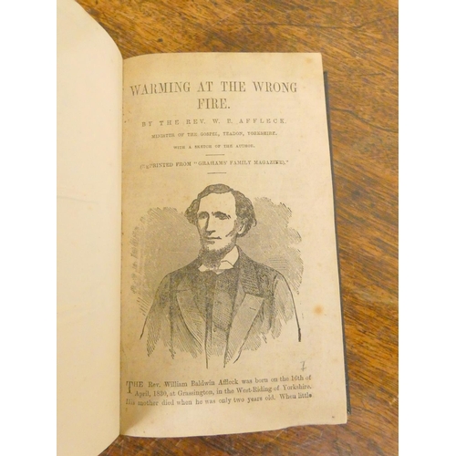 56 - Pamphlets.  A small neatly rebound vol. of pamphlets incl. Rev. Affleck, Warming at the Wr... 