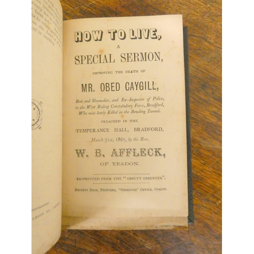 56 - Pamphlets.  A small neatly rebound vol. of pamphlets incl. Rev. Affleck, Warming at the Wr... 