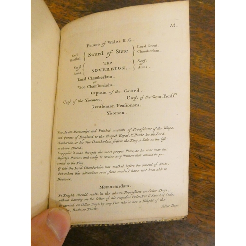 57 - <strong>EDMONDSON JOSEPH, Mowbray Herald.  </strong>Precedency. 14pp. Old calf gilt, a.e.g...