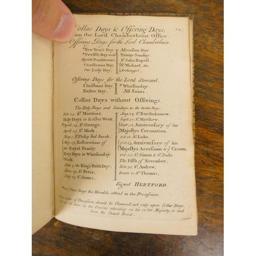 57 - <strong>EDMONDSON JOSEPH, Mowbray Herald.  </strong>Precedency. 14pp. Old calf gilt, a.e.g...