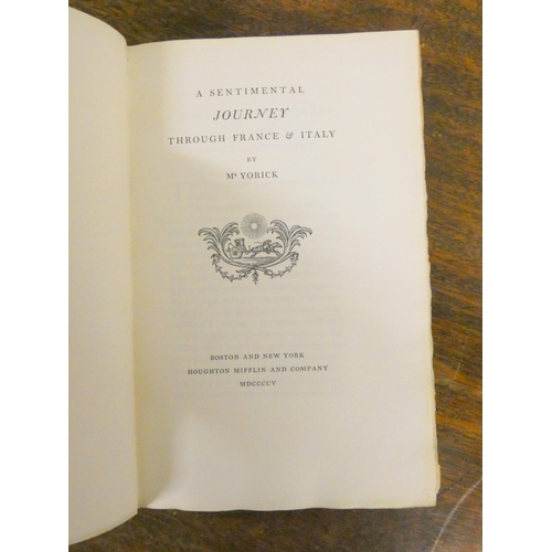 59 - (STERNE LAURENCE).  A Sentimental Journey Through France & Italy. Ltd. ed. 311/335. Three quarte... 