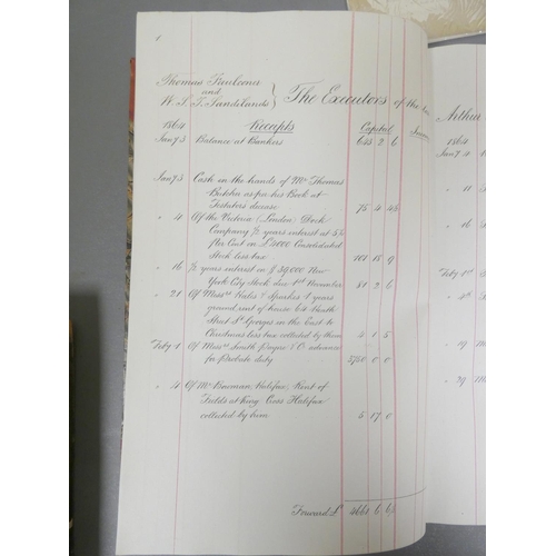 63 - SALTMARSHE ARTHUR.  Executors Accounts of the Estate of the Late Arthur Saltmarshe Esq., D... 