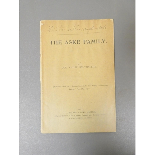 63 - SALTMARSHE ARTHUR.  Executors Accounts of the Estate of the Late Arthur Saltmarshe Esq., D... 