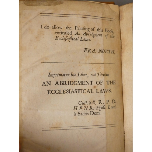 69 - GODOLPHIN JOHN.  Repertorium Canonicum or An Abridgment of the Ecclesiastical Laws of this Realm Con... 