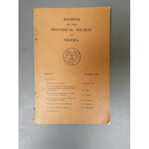 78 - HISTORICAL SOCIETY OF NIGERIA.  Journal. 18 various in orig. wrappers. 1950's/1960's.... 