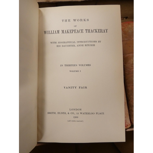 89 - THACKERAY W. M.  The Works. Biographical Edition, the set of 13 vols. Half red calf, soile... 