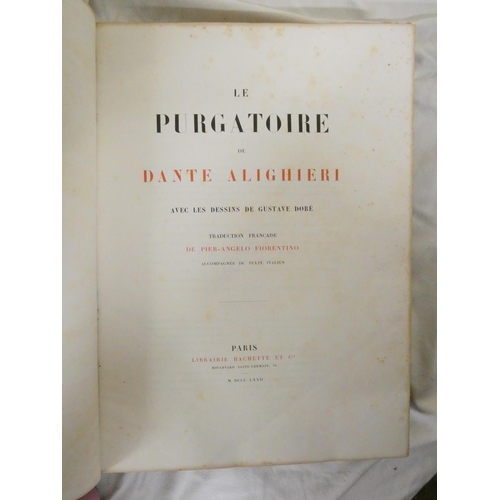 98 - DORÉ GUSTAVE (Illus).  Le Purgatoire & L'Enfer. 2 vols. Many plates. Large quarto. Red three qua... 