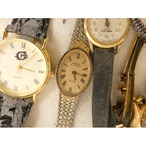 485 - Large bag of ladies watches including Montine, Oris, Levicta, etc