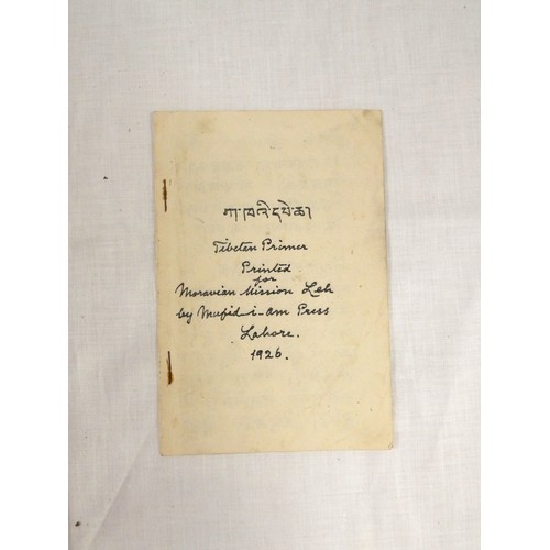 181 - Tibetan Language.  Tibetan Primer. 16pp. Annotations. Printed for Moravian Mission, Leh. Lahore, 192... 