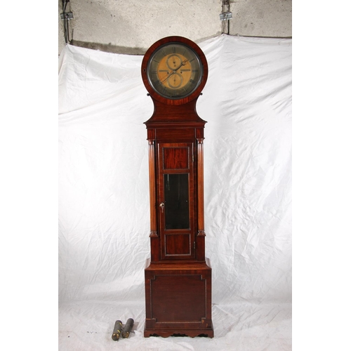 381 - Victorian mahogany drum head long case clock, the dial with two subsiduarys and named for James Ritc... 