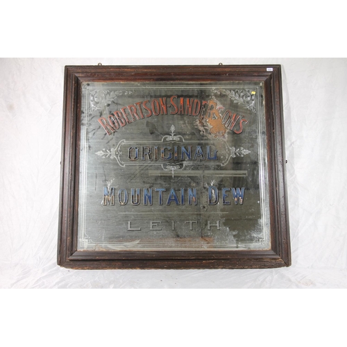 392 - Victorian Robertson Sanderson of Leith pub advertising mirror, the oak framed plate stating 'Roberts... 