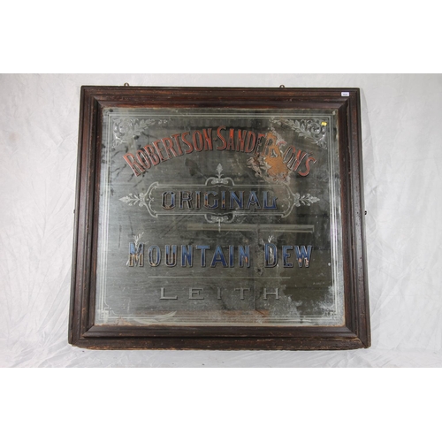 392 - Victorian Robertson Sanderson of Leith pub advertising mirror, the oak framed plate stating 'Roberts... 