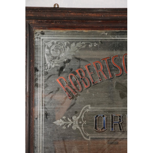 392 - Victorian Robertson Sanderson of Leith pub advertising mirror, the oak framed plate stating 'Roberts... 