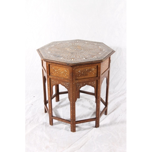 395 - Anglo Indian teak occasional table in the manner of Liberty & Co, late 19th century, the octagon... 