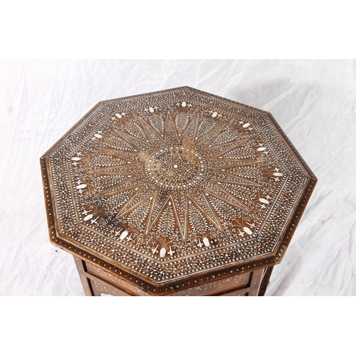 395 - Anglo Indian teak occasional table in the manner of Liberty & Co, late 19th century, the octagon... 