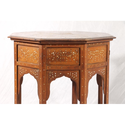 395 - Anglo Indian teak occasional table in the manner of Liberty & Co, late 19th century, the octagon... 