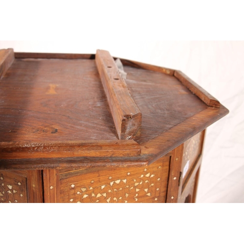 395 - Anglo Indian teak occasional table in the manner of Liberty & Co, late 19th century, the octagon... 