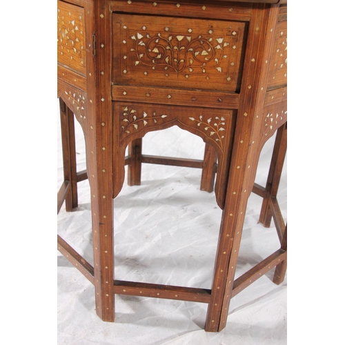 395 - Anglo Indian teak occasional table in the manner of Liberty & Co, late 19th century, the octagon... 