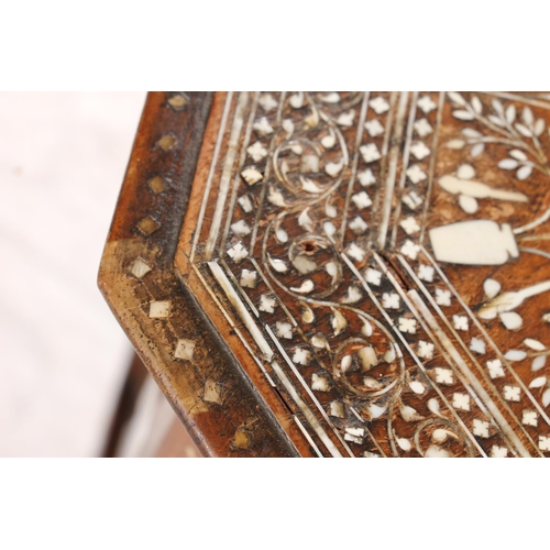 395 - Anglo Indian teak occasional table in the manner of Liberty & Co, late 19th century, the octagon... 