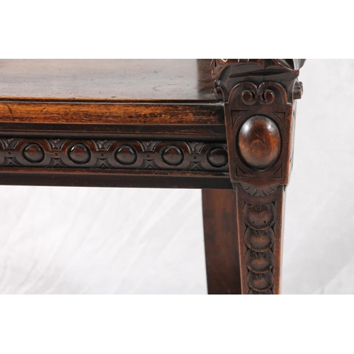 400 - 19thC continental high back chair, the plain panel back framed by figural pilasters, over a plain se... 