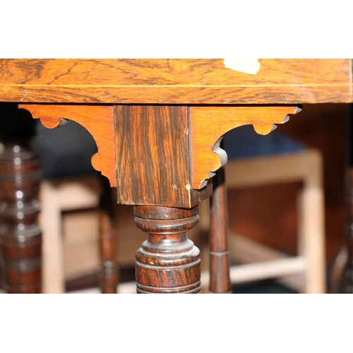 351 - Edwardian inlaid occasional table, the octagonal top over spindle supports and galleried stretcher u... 