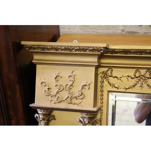 407 - Victorian overmantel mirror, of typical neo-classical design, the gilt frame with corinthian pilaste... 