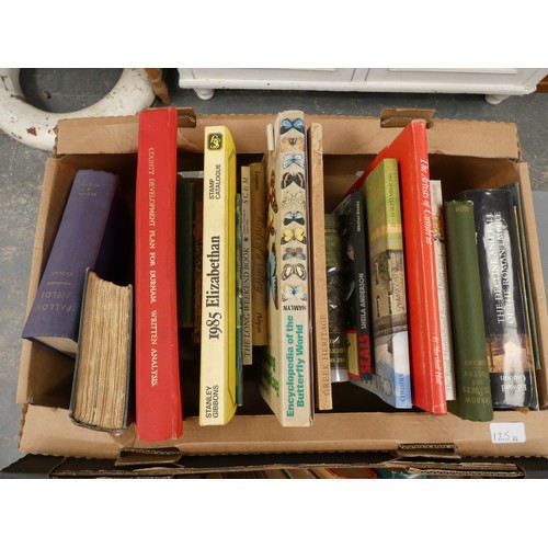 125A - Three boxes of vintage books - history related.