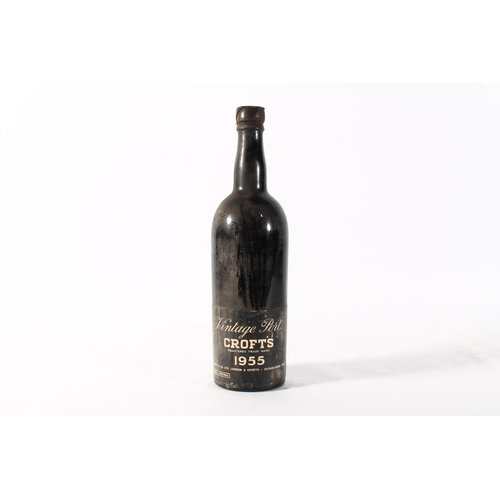 1222 - CROFTS 1955 vintage port, no abv. or vol. stated.