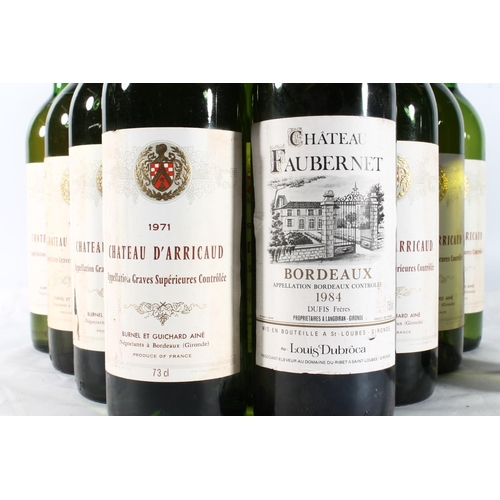 1223 - Fourteen bottles of CHATEAU D'ARRICAUD 1971 vintage white wine, 73cl, no abv. stated. and a bottle o... 