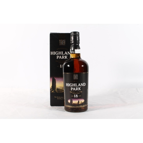 1229 - HIGHLAND PARK 18 year old single malt Scotch whisky, old style bottling with black label and vignett... 