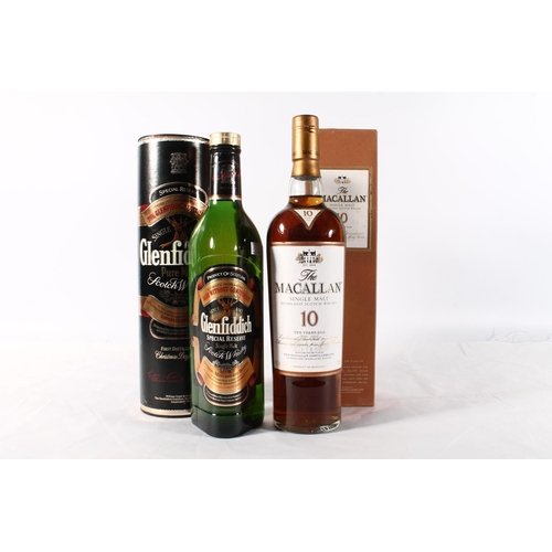 1239 - THE MACALLAN 10 year old Highland single malt Scotch whisky, 40% abv. 70cl boxed, and a bottle of GL... 