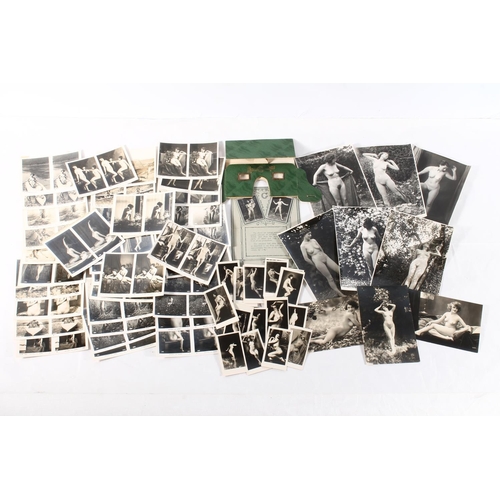 1267 - Collection of nude glamour photographs to include stereoscopic cards copyrighted by HB of London in ... 